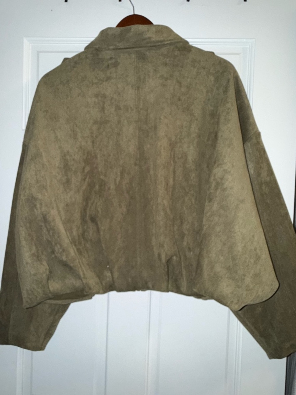 Zara bomber jacket Olive Green Suede NWT - Picture 5 of 6